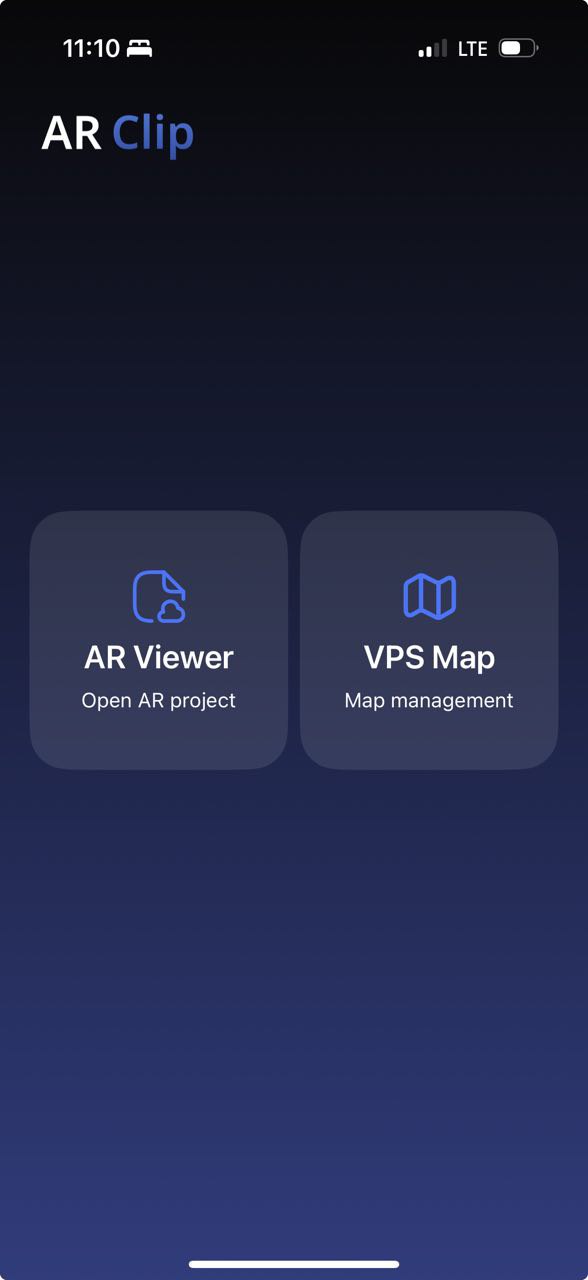 Sélection du mode VPS Map dans AR Clip